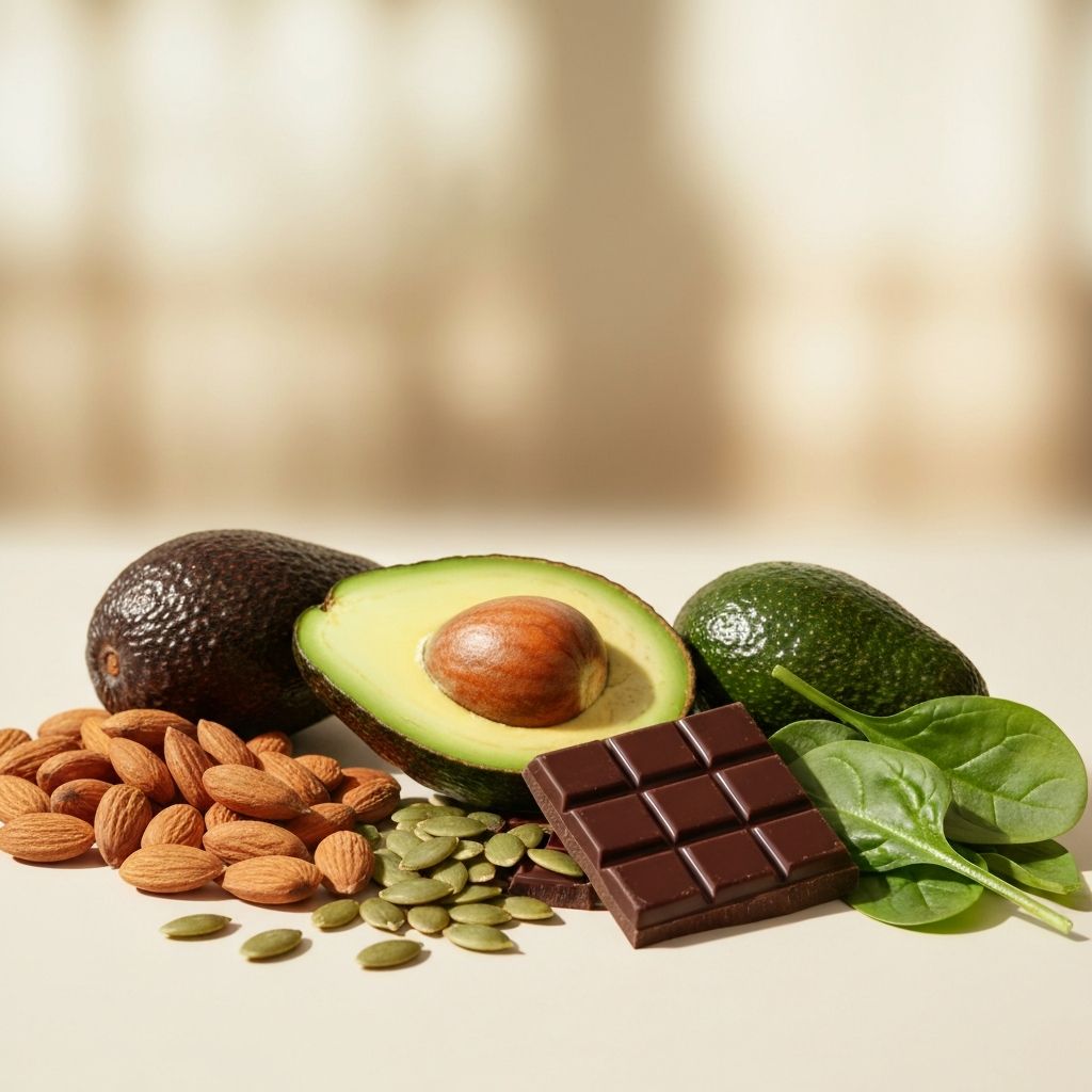 Almonds, avocados, and magnesium-rich foods